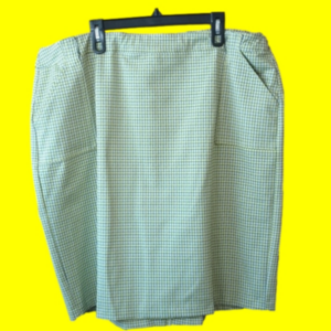 Yellow Cream Black Mini Check Pattern Pencil Career Midi Skirt 22/24